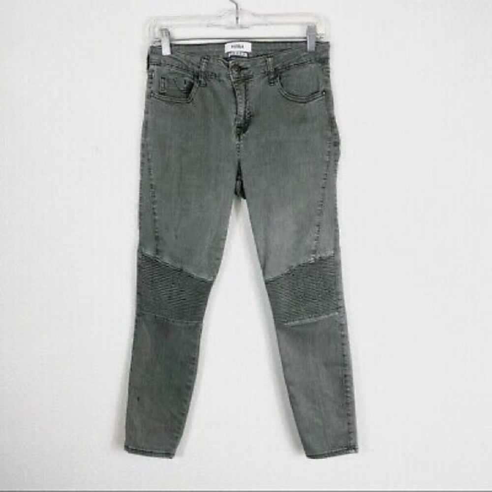 Pistola Audrey Moto Grey Skinny Jeans Size 30